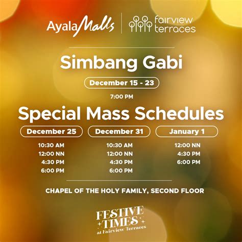 ayala feliz chapel mass schedule|Fairview Terraces Mass Schedule .